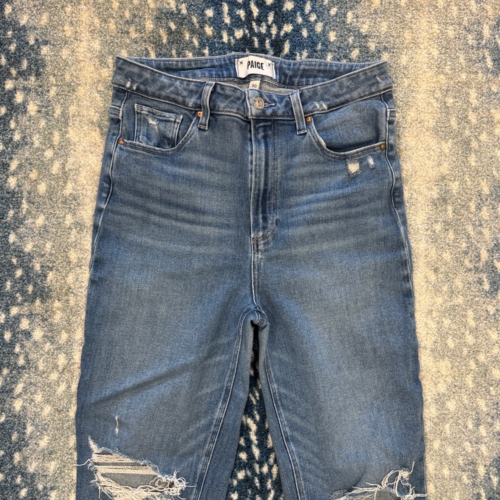 PAIGE Blue Distressed Women Jeans
